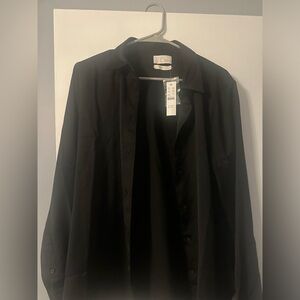 Black j.crew silk button down, NWT